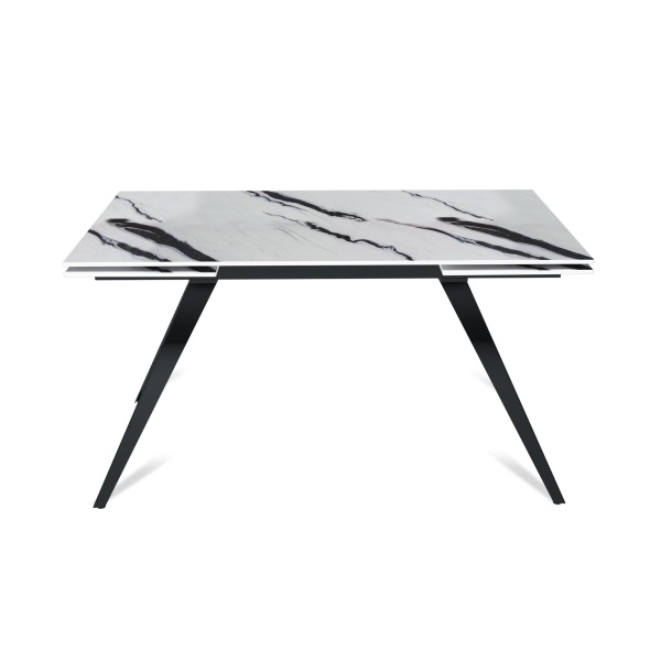 Стол раскладной Asti (140+40+40), керамика глянцевая Panda White от интернет-магазина IDODOM.RU