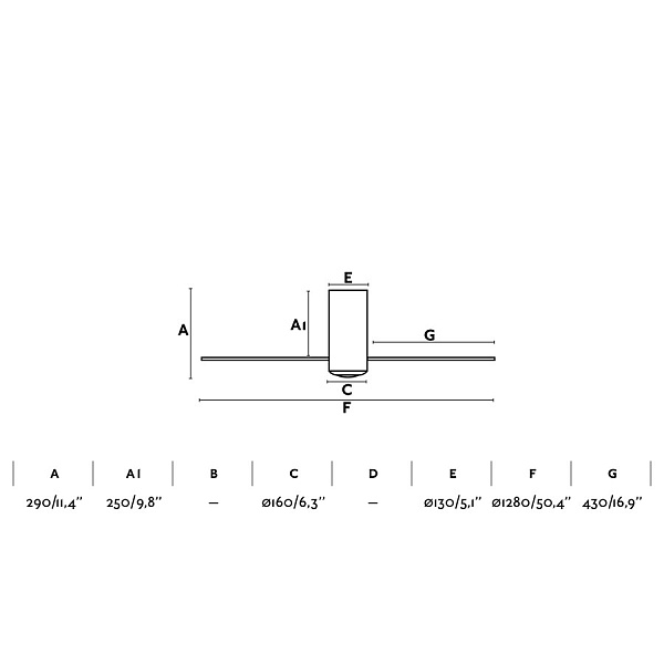 Матово-черный / прозрачный потолочный вентилятор Mini Tube Fan от интернет-магазина IDODOM.RU