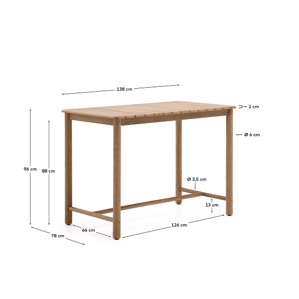 Sori Уличный стол из акации 135 x 78 см от интернет-магазина IDODOM.RU