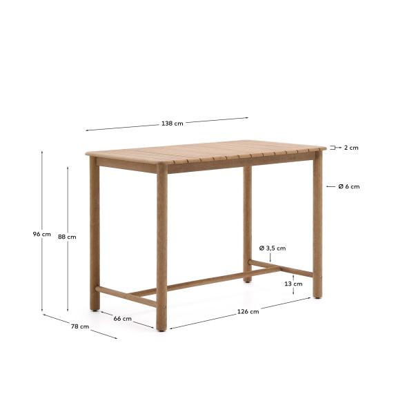 Sori Уличный стол из акации 135 x 78 см от интернет-магазина IDODOM.RU