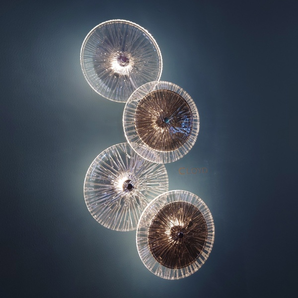 Бра Cloyd HELION-A W4 / выс. 62 см - хром - дымчатое стекло (арт.20320) от интернет-магазина IDODOM.RU