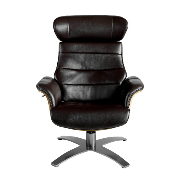 Поворотное кресло-реклайнер 5034/A928 из шоколадно-коричневой кожи от интернет-магазина IDODOM.RU