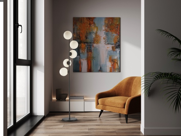 Торшер Inoa 5L черный-опал от интернет-магазина IDODOM.RU