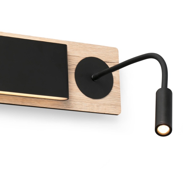 Бра черное с ридером на деревянной основе Mood от интернет-магазина IDODOM.RU