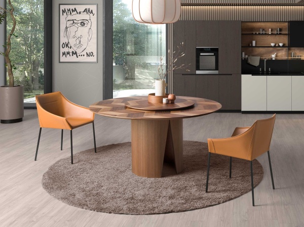 Круглый обеденный стол 1130/DT939 из грецкого ореха от интернет-магазина IDODOM.RU