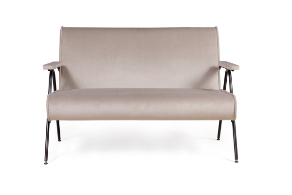 Andy диван двухместный с мягкими подлокотниками, бархат пепельно-бежевый 25 от интернет-магазина IDODOM.RU