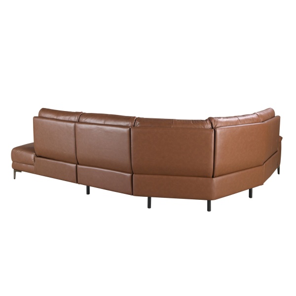 5-местный диван с реклайнером 6215 с правым шезлонгом из табачно-коричневой кожи от интернет-магазина IDODOM.RU