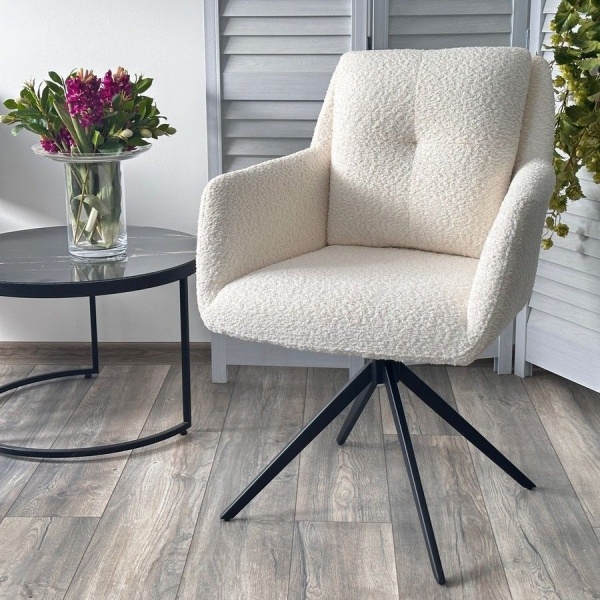 Стул Honey букле белый, поворотный механизм 360 градусов от интернет-магазина IDODOM.RU