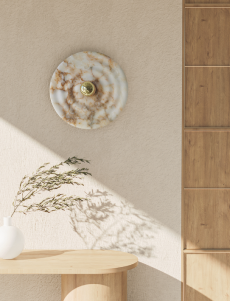 Бра Wave с черным цоколем A1053 10 см и плафоном из алебастра 1094/30 от интернет-магазина IDODOM.RU