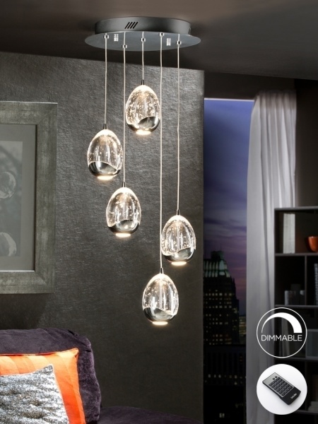 Люстра Rocio LED 5L DIM хром от интернет-магазина IDODOM.RU