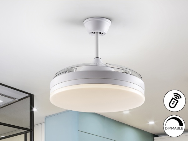 Вентилятр с освещением Vento D50 DIM белый от интернет-магазина IDODOM.RU