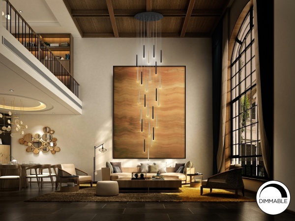 Подвесной светильник Varas 25L черно-золотой 500 см от интернет-магазина IDODOM.RU