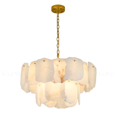 Люстра Cloyd KNOSS-B C9 / Ø60 см - алебастр - латунь (арт.12350) от интернет-магазина IDODOM.RU