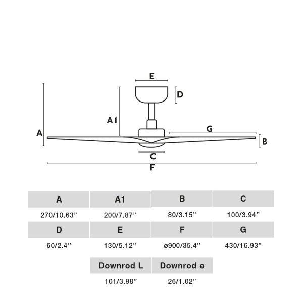 Потолочный вентилятор HEY S Ш900MM белый 3 P LED 10W CCT TUYA от интернет-магазина IDODOM.RU