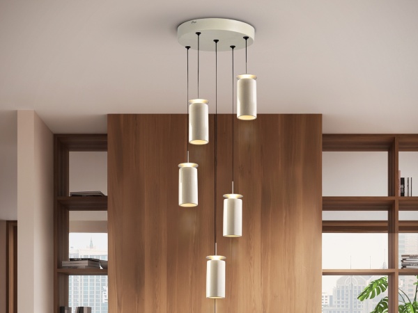 Alfara Подвесной светильник 5L кремовый D35 от интернет-магазина IDODOM.RU