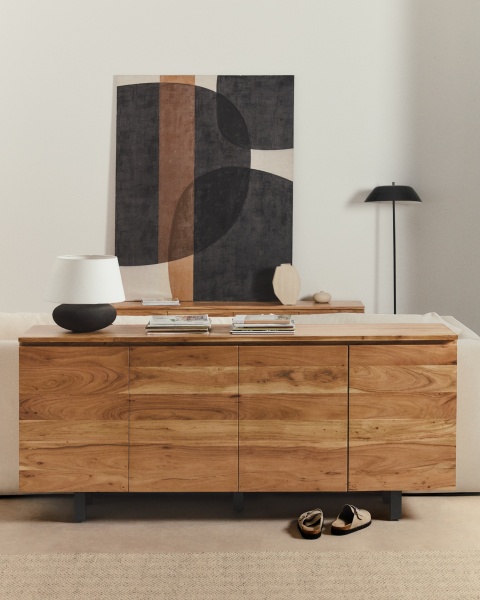 Сервант Uxue из массива акации с беленой отделкой 200 x 88 от интернет-магазина IDODOM.RU