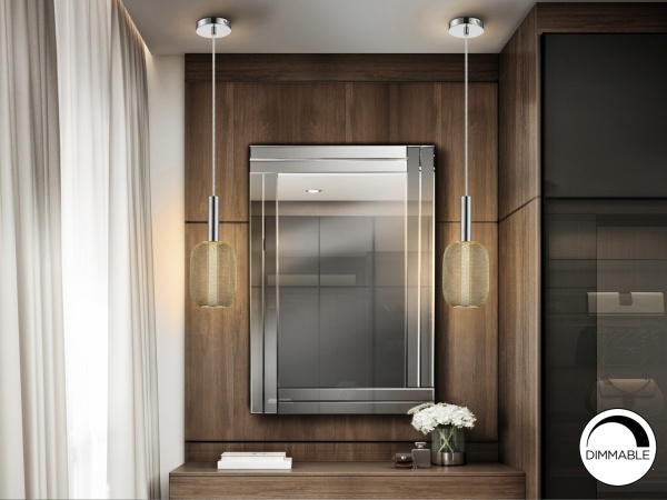 Подвесной светильник Micron 1L хром/золотой от интернет-магазина IDODOM.RU