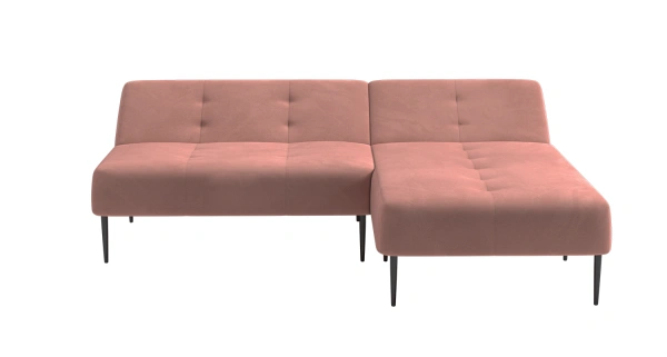 Monaco диван-кровать с шезлонгом, без подлокотников, бархат пудровый 15 от интернет-магазина IDODOM.RU