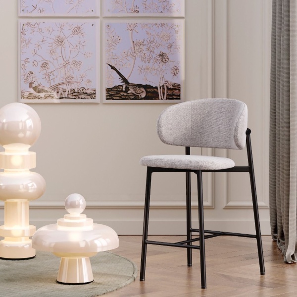 Стул полубарный Adele, рогожка wellton 912, серый от интернет-магазина IDODOM.RU