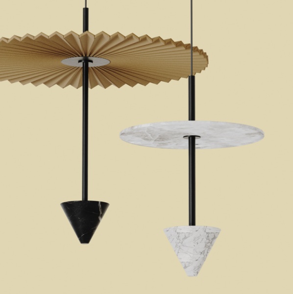 Подвесной светильник Vant золотой металл/ белый мрамор/диск OSION PALETTA DE COLORES от интернет-магазина IDODOM.RU