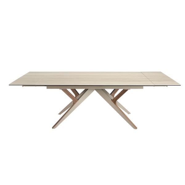 Раздвижной обеденный стол 1155 из керамики, стали и шпона ореха от интернет-магазина IDODOM.RU