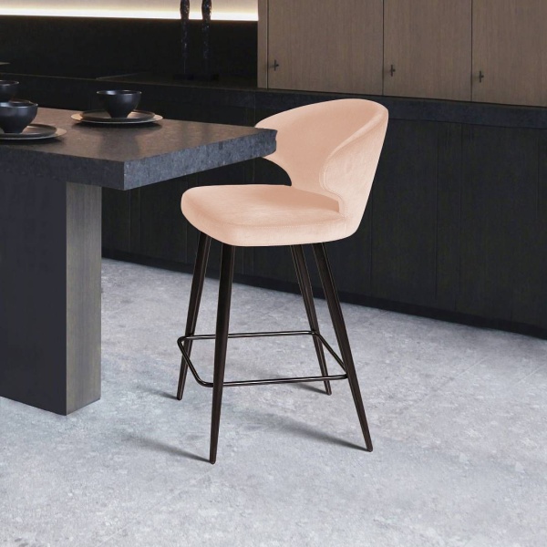 Стул полубарный Richard, бархат бежевый 5 от интернет-магазина IDODOM.RU