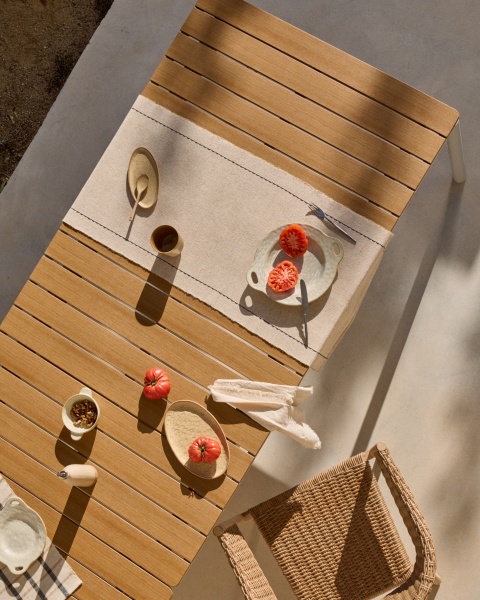 Уличный раздвижной стол Canyelles из полистирола и алюминия светло-серого цвета, 180 (240) x 100 от интернет-магазина IDODOM.RU