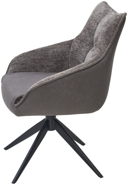 Стул Fabio ткань комби серый, поворотно-возвратный механизм 360 градусов от интернет-магазина IDODOM.RU