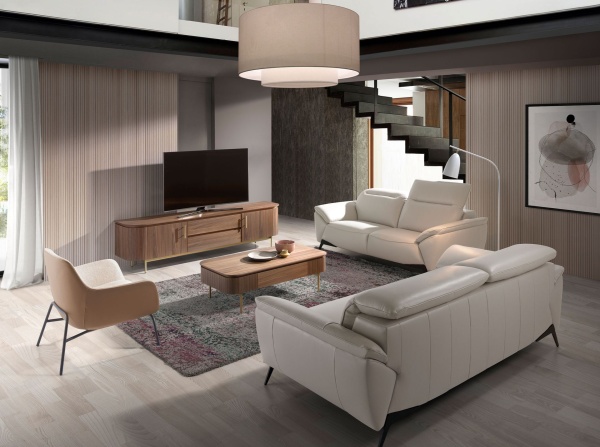 Тумба под ТВ 3227/413F из орехового дерева и золотистой стали от интернет-магазина IDODOM.RU