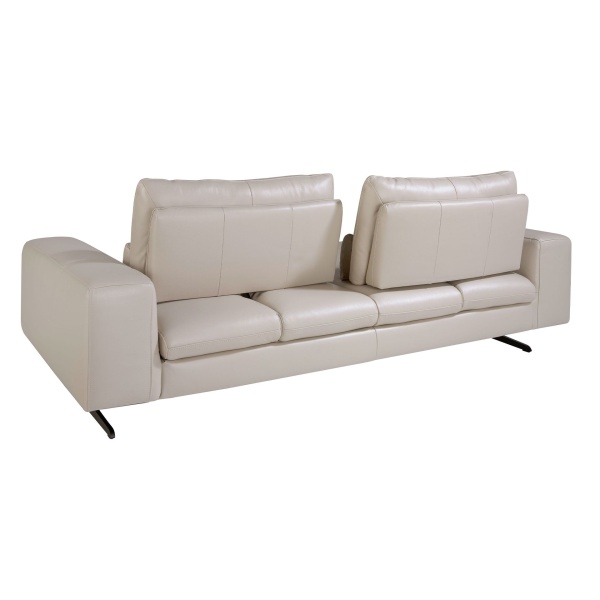 3-местный диван 6142 из серо-бежевой кожи от интернет-магазина IDODOM.RU