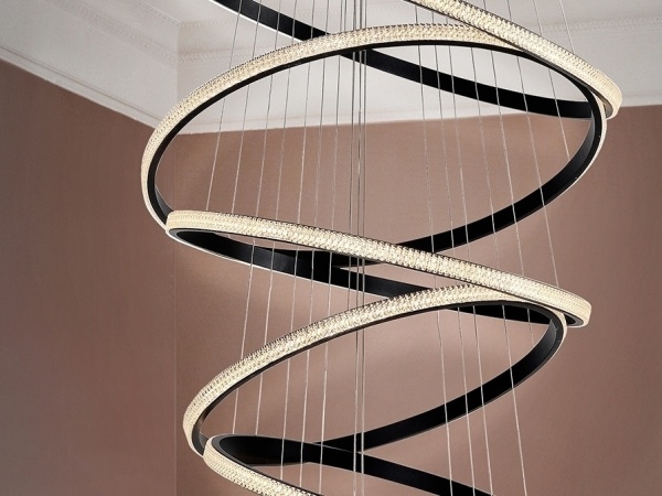 Люстра Ring 8 колец черная 3000K DIMABLE от интернет-магазина IDODOM.RU