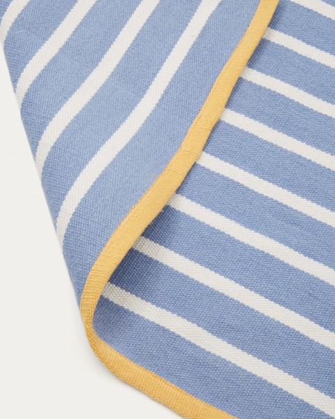 Ковер Mendia в сине-белую полоску 100% ПЭТ 160 x 230 см от интернет-магазина IDODOM.RU