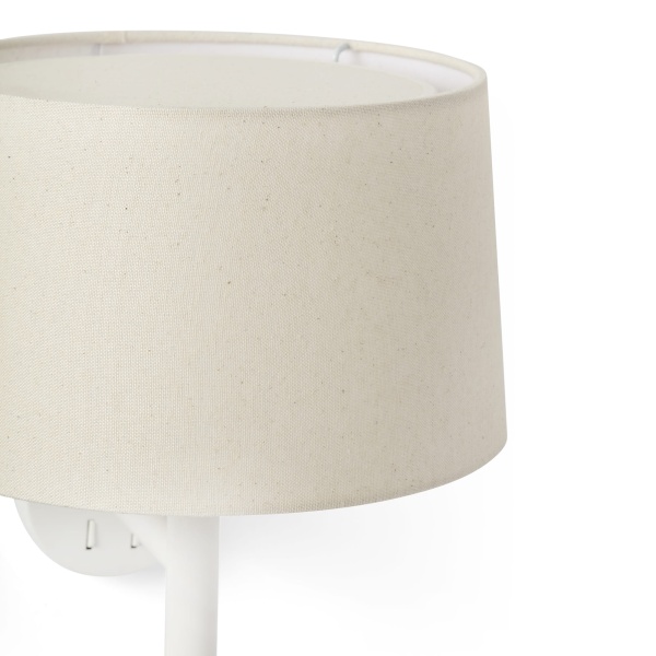 Настенный светильник Windsor белый/Leinen с ридером 1xE27 от интернет-магазина IDODOM.RU