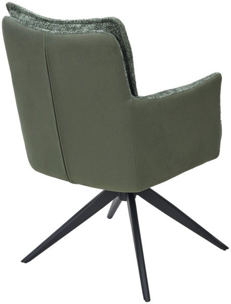 Стул с подлокотниками Gilad ткань комби зеленый, поворотный механизм 360 градусов от интернет-магазина IDODOM.RU