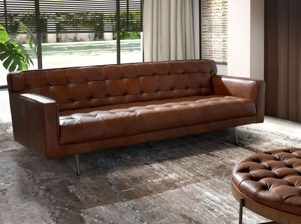 Диван Chester 3-местный из темно-коричневой кожи модель 6225 от интернет-магазина IDODOM.RU