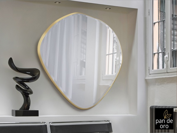 Зеркало овальное Mimo 114X110 золотое от интернет-магазина IDODOM.RU