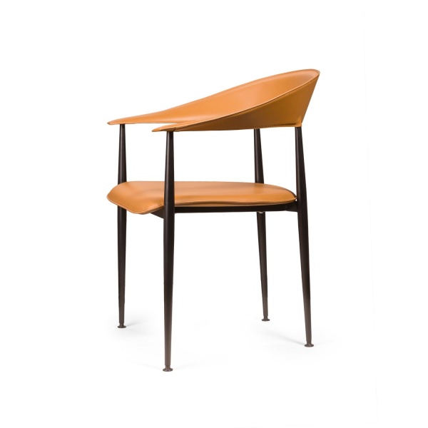 Стул с подлокотниками Rotti, кожа коричневый от интернет-магазина IDODOM.RU