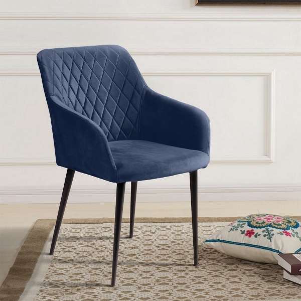 Стул с подлокотниками Robert, бархат синий 29 от интернет-магазина IDODOM.RU