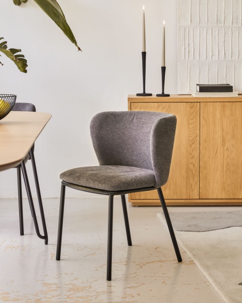 Ciselia Стул из темно-серой синели и черной стали от интернет-магазина IDODOM.RU