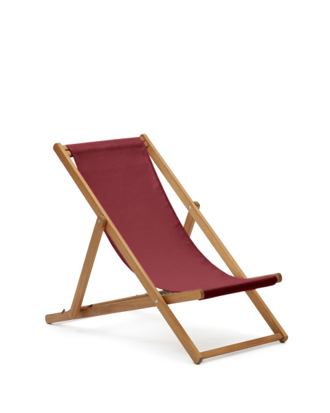 Складной шезлонг Adredna бордового цвета из текстиля и массива акации от интернет-магазина IDODOM.RU