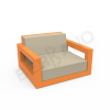 Кресло Quarter lounge с подушками Orange, Bone Brown