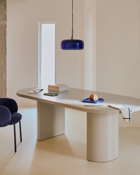 Подвесной светильник Reig из синего стекла Ø 38 см от интернет-магазина IDODOM.RU