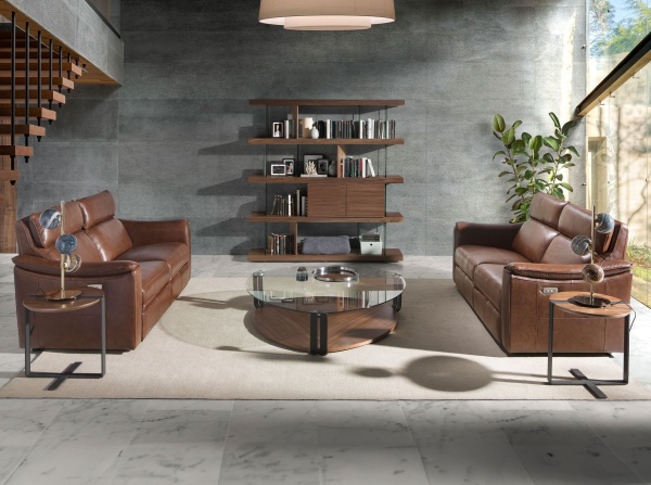 Диван 2-х местный 6165/KM5035-2P-M1595 с реклайнером коричневый от интернет-магазина IDODOM.RU