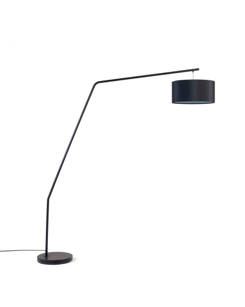 Металлический торшер Ciana с черной отделкой и плафоном из хлопка от интернет-магазина IDODOM.RU