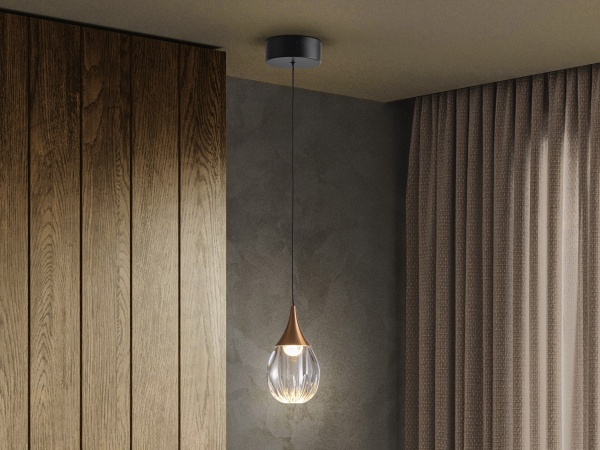 Corina Подвесной светильник 1L черно-медный от интернет-магазина IDODOM.RU