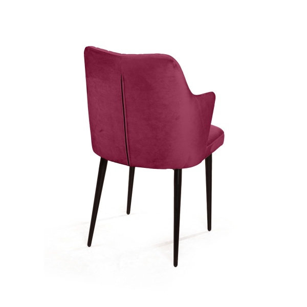 Стул с подлокотниками Hunt ромб, бархат красный 16 / чёрный конус от интернет-магазина IDODOM.RU