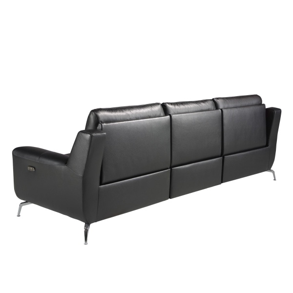 Диван-кровать с реклайнером 3-х местный 6194/KM5088-3P-T541040 черная кожа от интернет-магазина IDODOM.RU