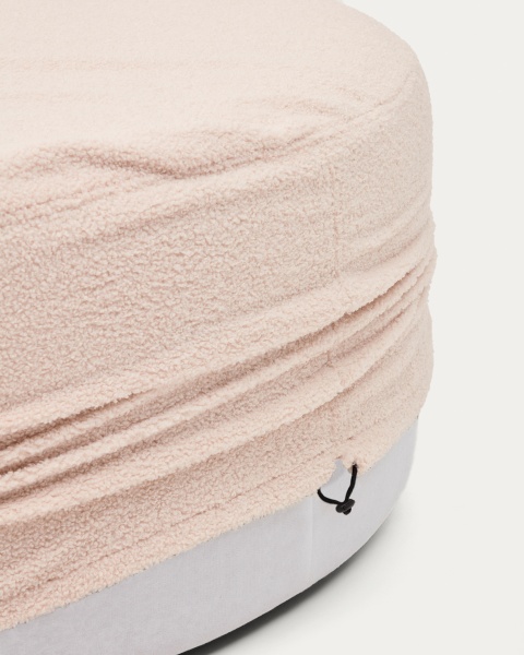 Kaeli Пуф для ног со съемным чехлом из розового букле Ø 120 от интернет-магазина IDODOM.RU