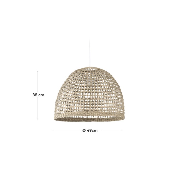 Светлый плафон Cynara из 100% натуральных волокон с натуральной отделкой Ø 49 см от интернет-магазина IDODOM.RU