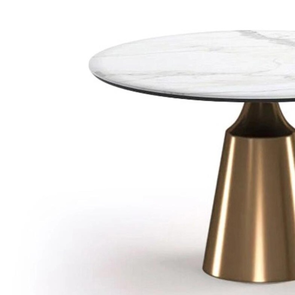 Стол круглый Lucas 100, керамика матовая, белая от интернет-магазина IDODOM.RU